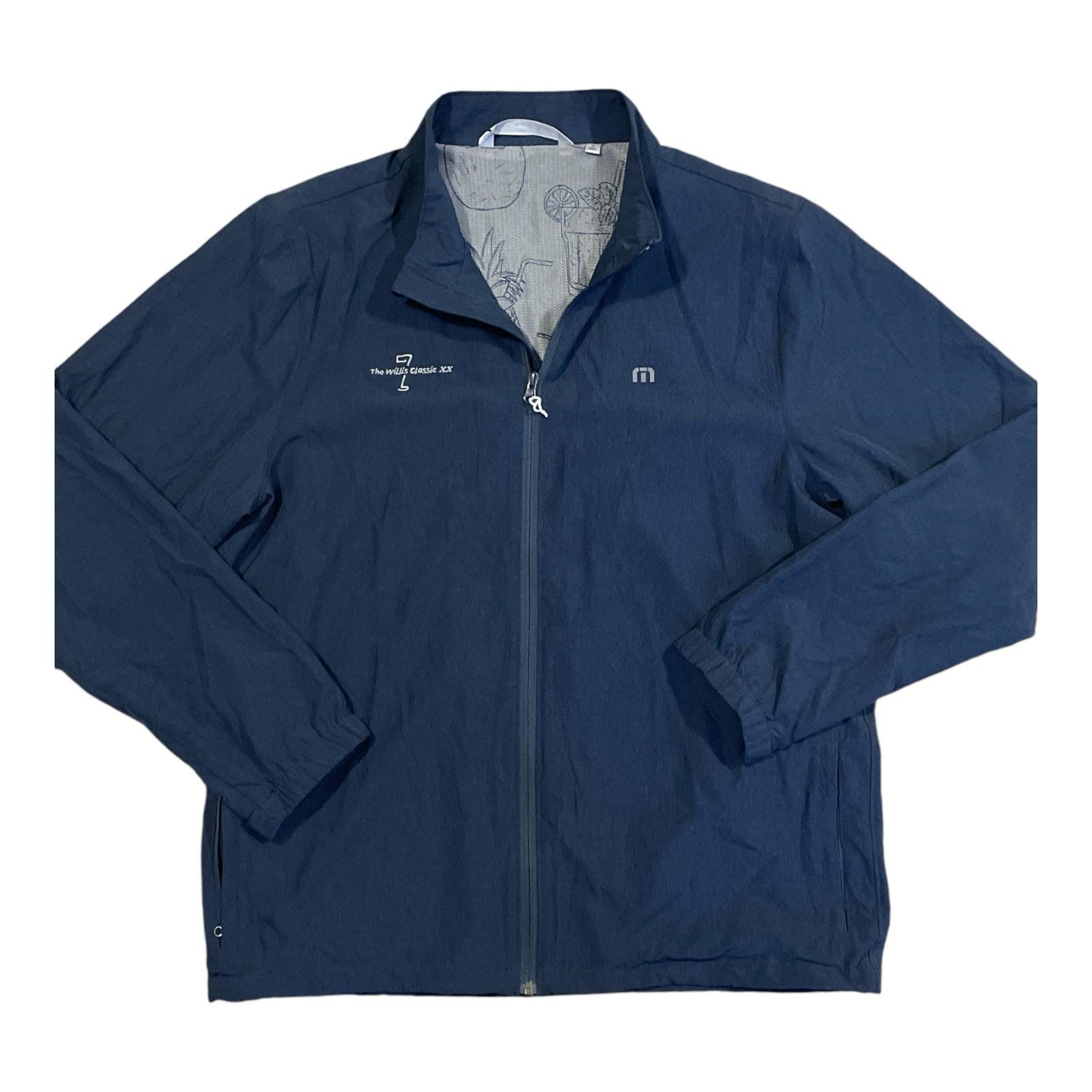 Travis Mathew Jacket Mens Extra Large Navy Blue Full Zip Golf Casual Pockets