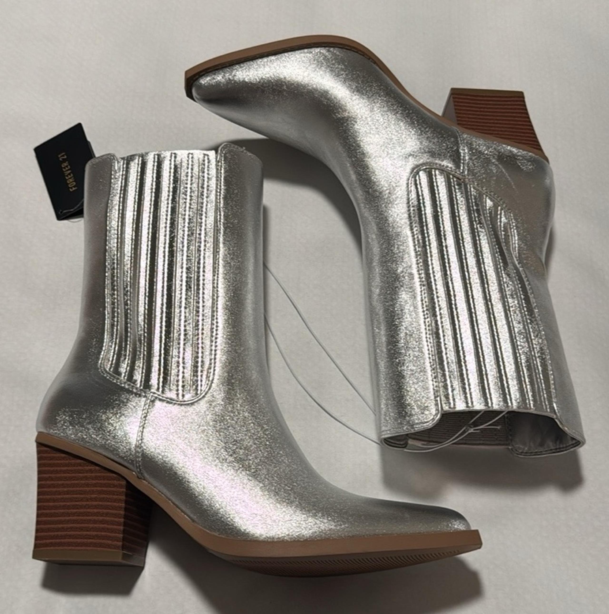 Silver Western Boots Womens 8