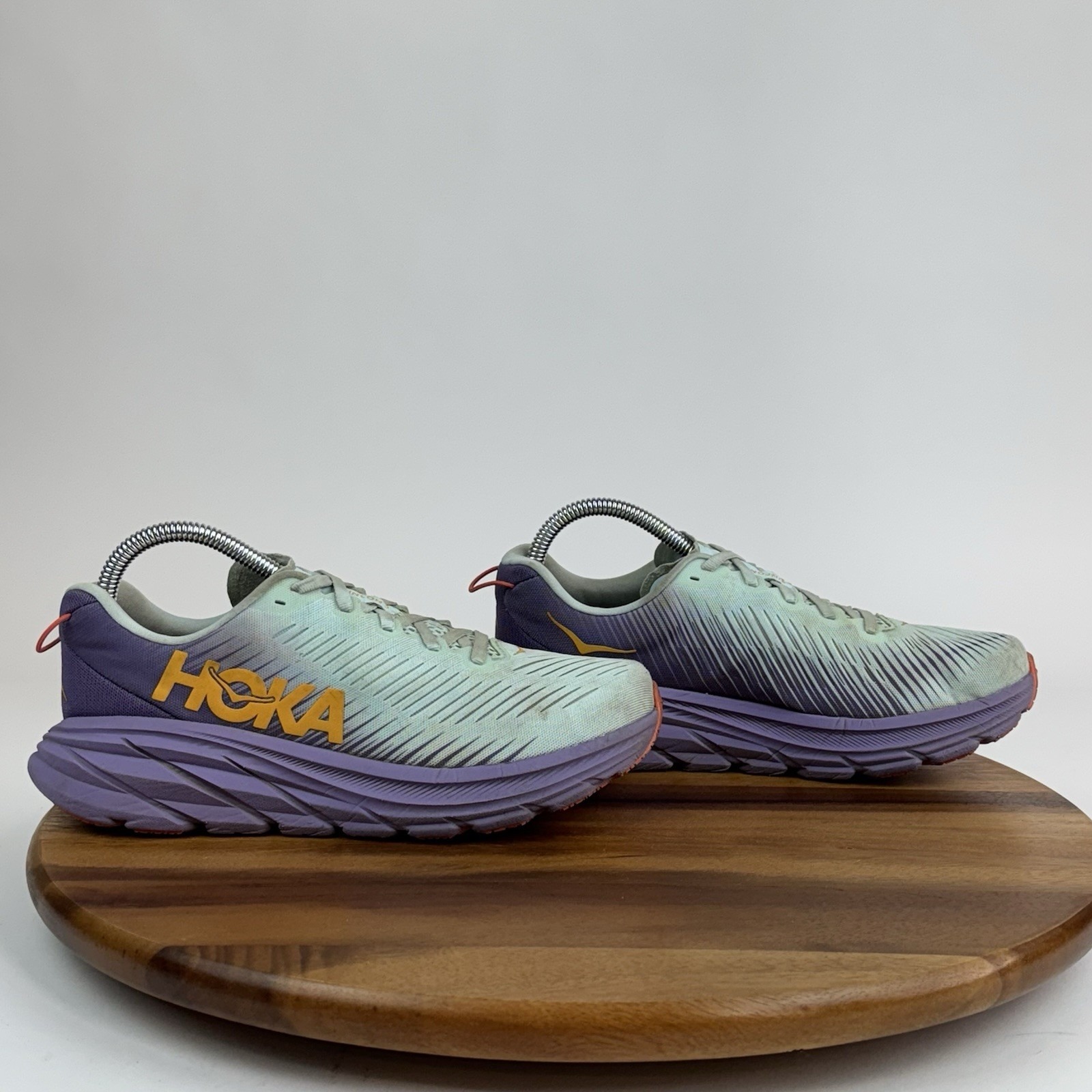 Womens Hoka One One Rincon 3 Blue Glass Chalk Violet Running Sneakers Size 7 B