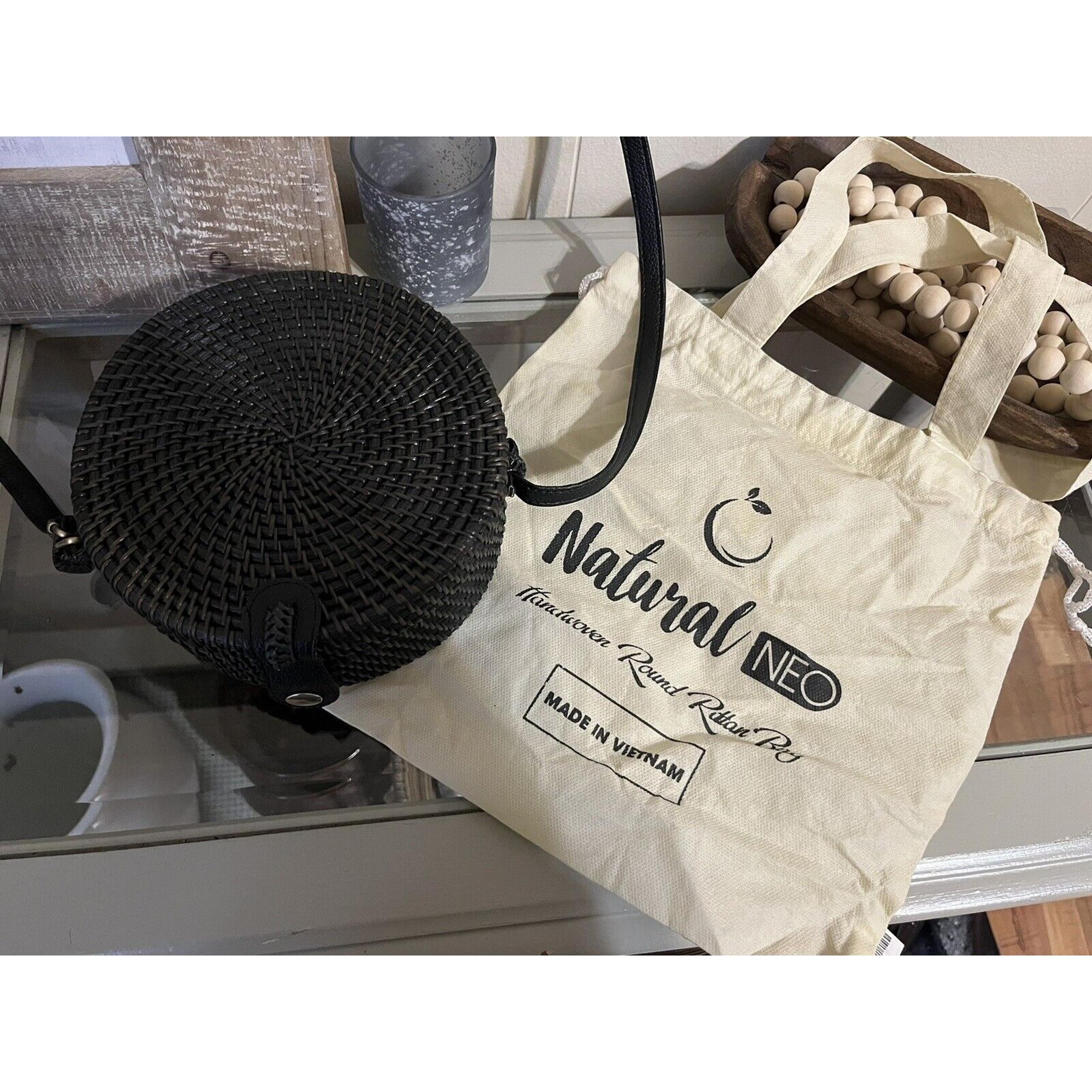 Handwoven Round Rattan Bag