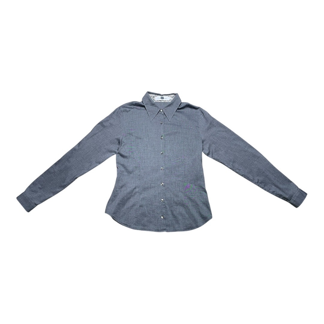 Anne Fontaine Gray Cotton Tailored Button Front Shirt Size 40 EU 8 US