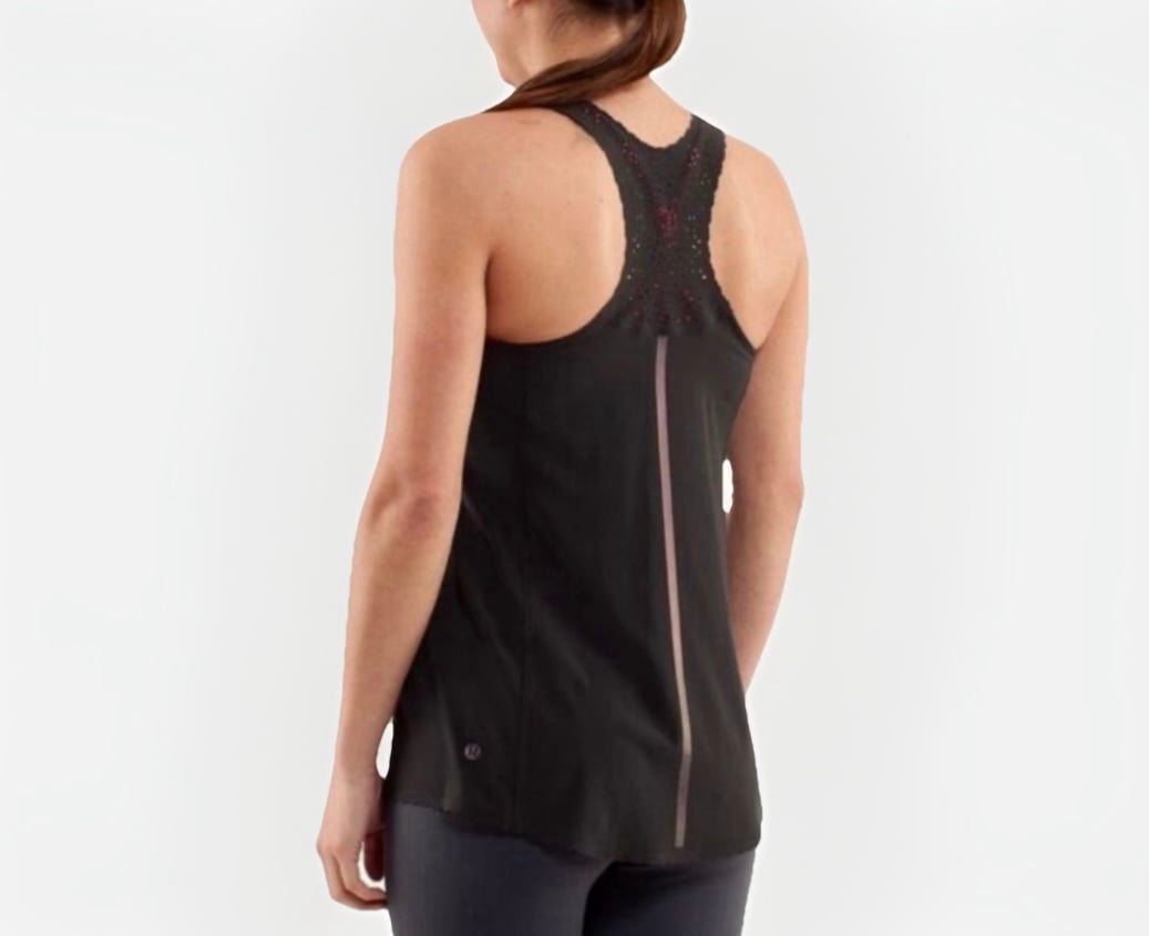 Lululemon Run A Marathon Singlet Racerback Perforated Tank Top size 12 Black