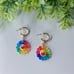 Rainbow flower earrings