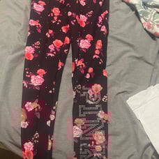 VS Pink Floral Bling Yoga Pants