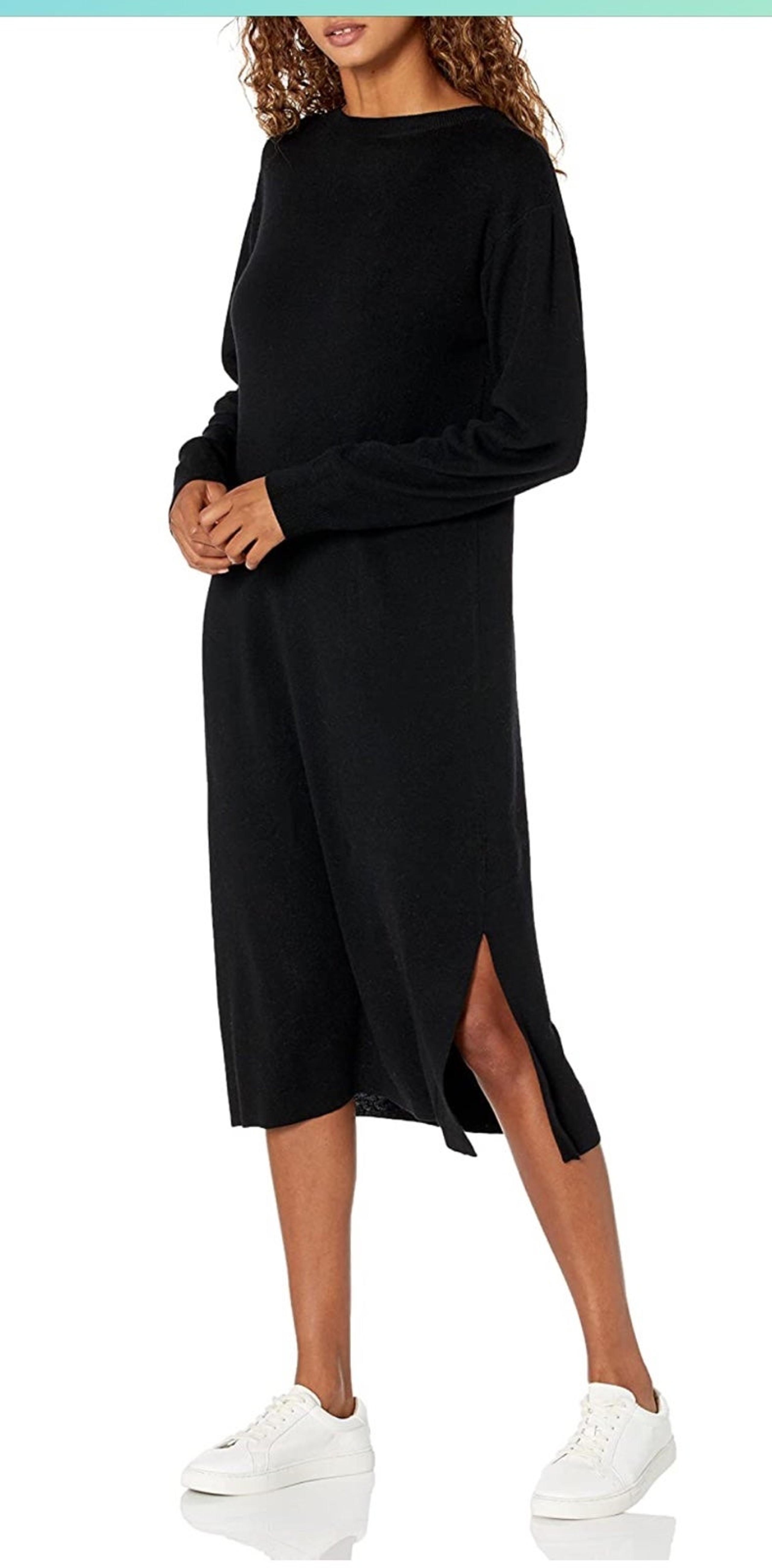 NWT The Drop Women's Suki Rib Midi V-Back Sweater Dress