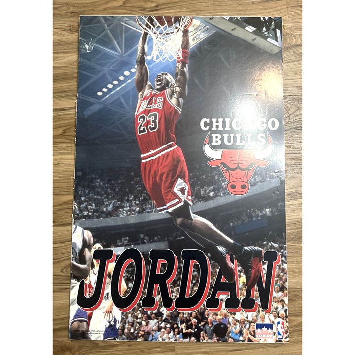 MICHAEL JORDAN II POSTER- BASELINE DUNK -STARLINE 1696 laminated -VINTAGE 1998