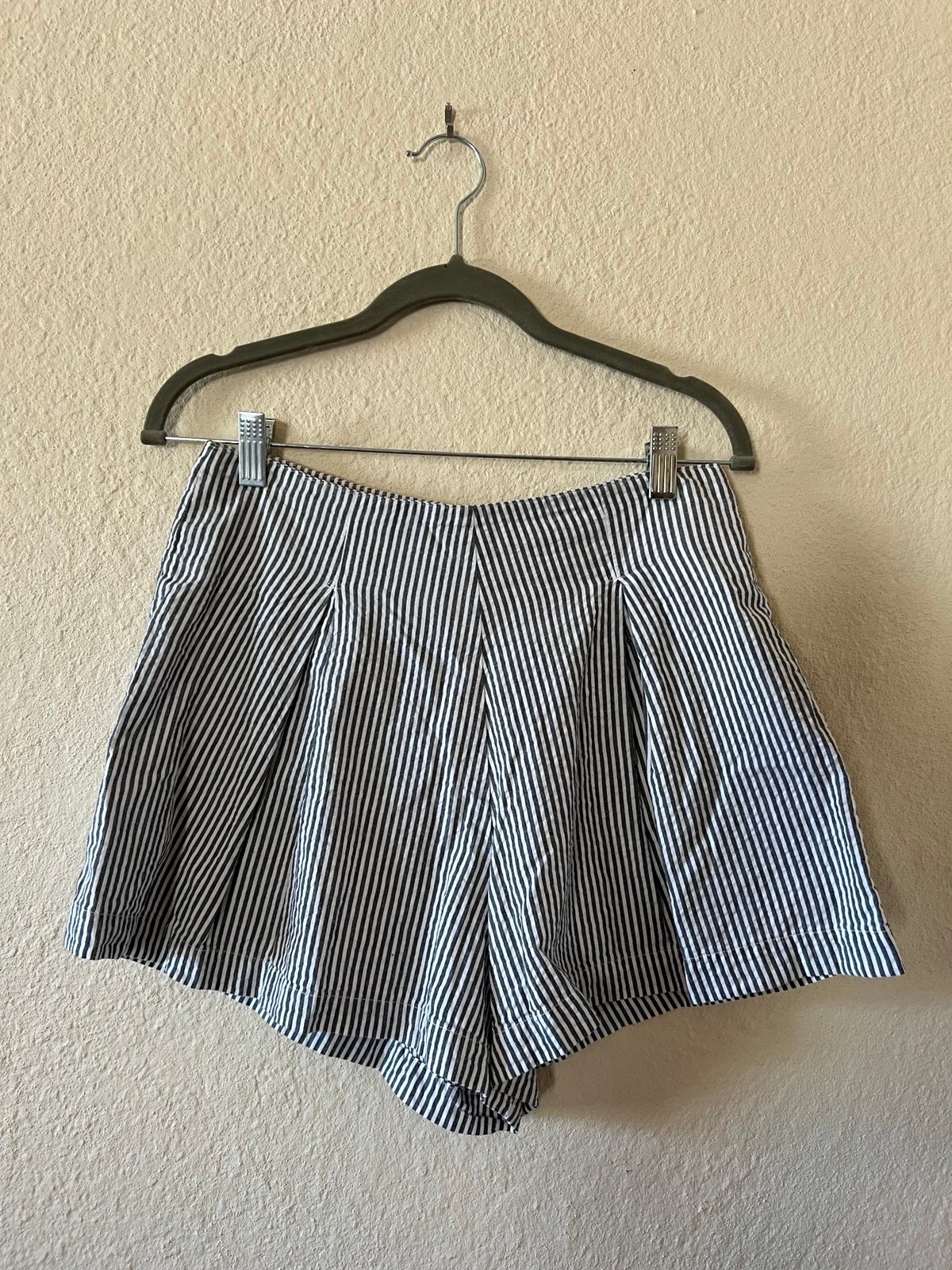 American Apparel Striped A-Line Flared Shorts