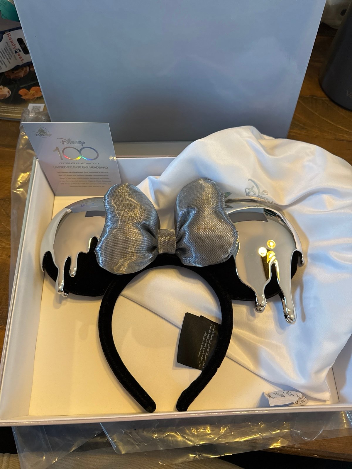 Disney 100 Anniversary Platinum Drip Minnie Mouse Ear Headband