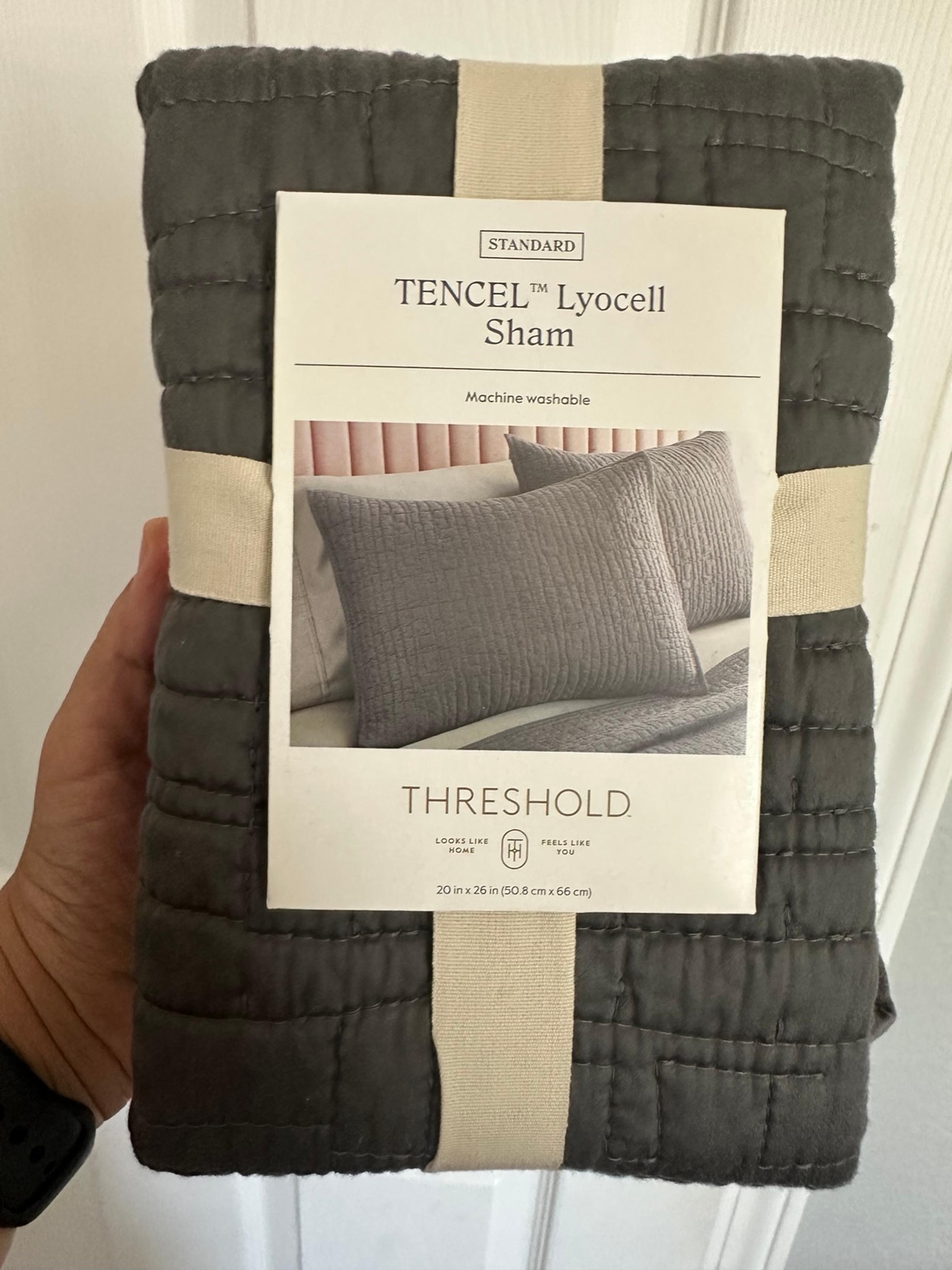 Threshold TENCEL quilted Pillow Sham Grey Standard Size