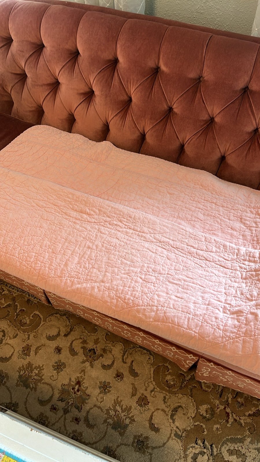 Antique Pink Feed Sack Quilt