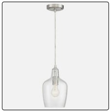 Good Lumens 1-Light Brushed Nickel Mini-Pendant with Hammered Glass Shade Light