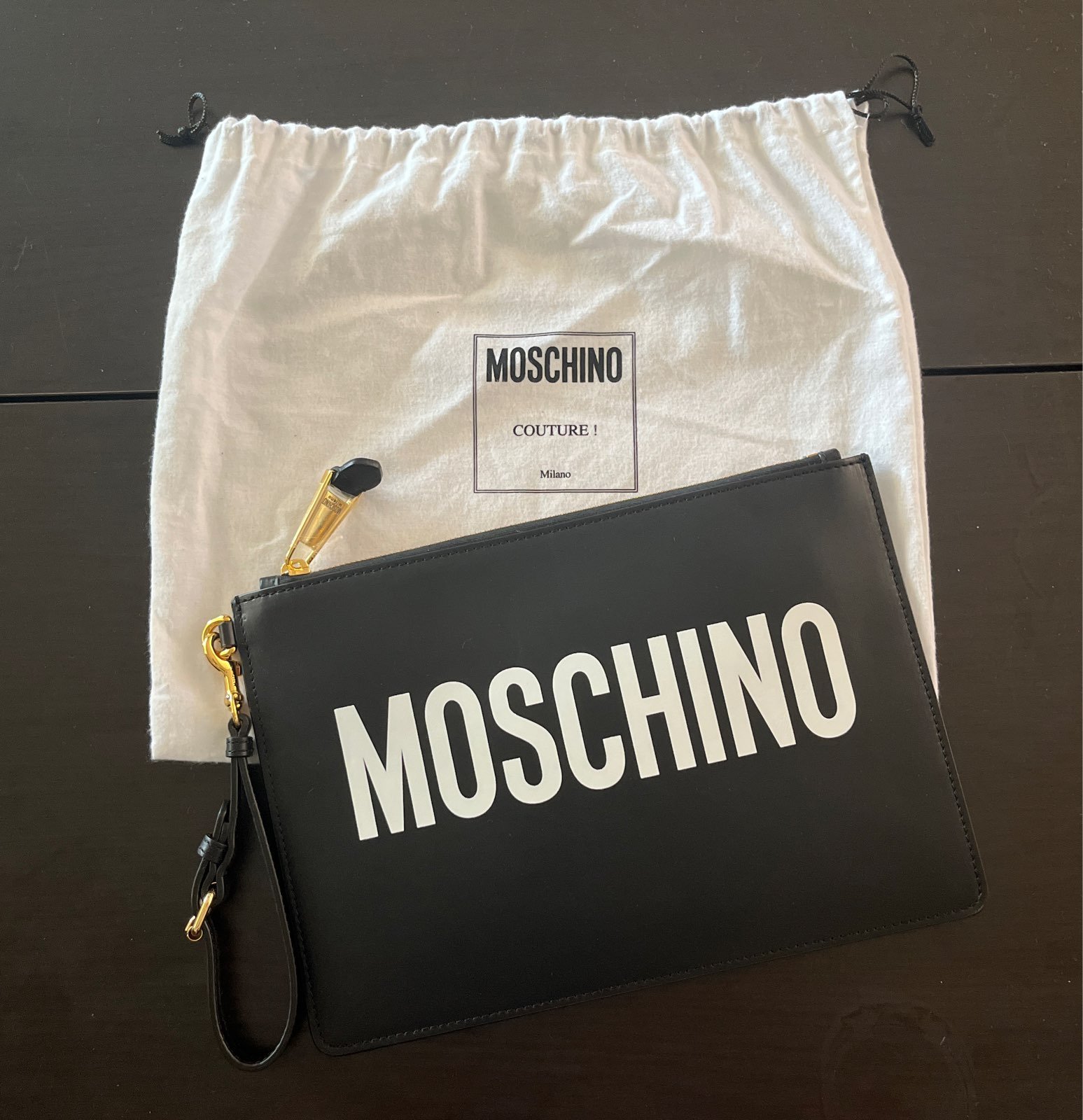 Moschino Top wrist zip Pouch