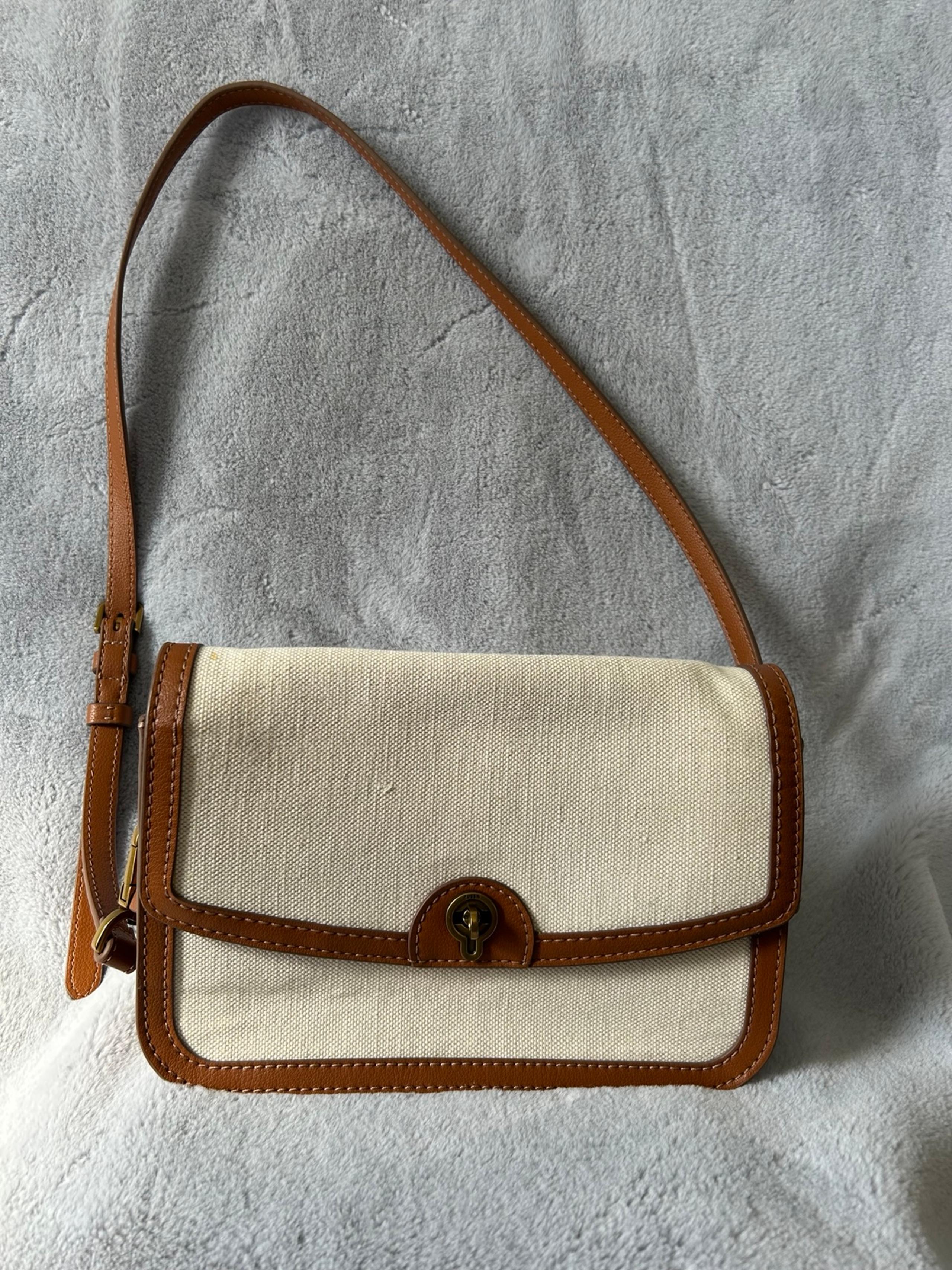 Fossil Canvas Crossbody Bag
