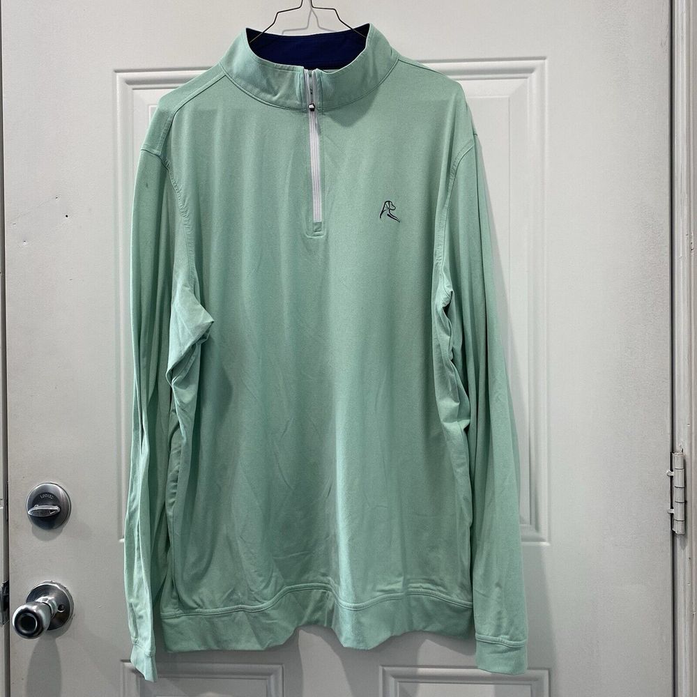 Rhoback Performance Sweatshirt Mens XL Mint Green Quarter Zip Long Sleeve Golf