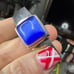 Vintage sterling silver blue cat eye/ Lapis? Cabochon cuff bracelet ~31.88g