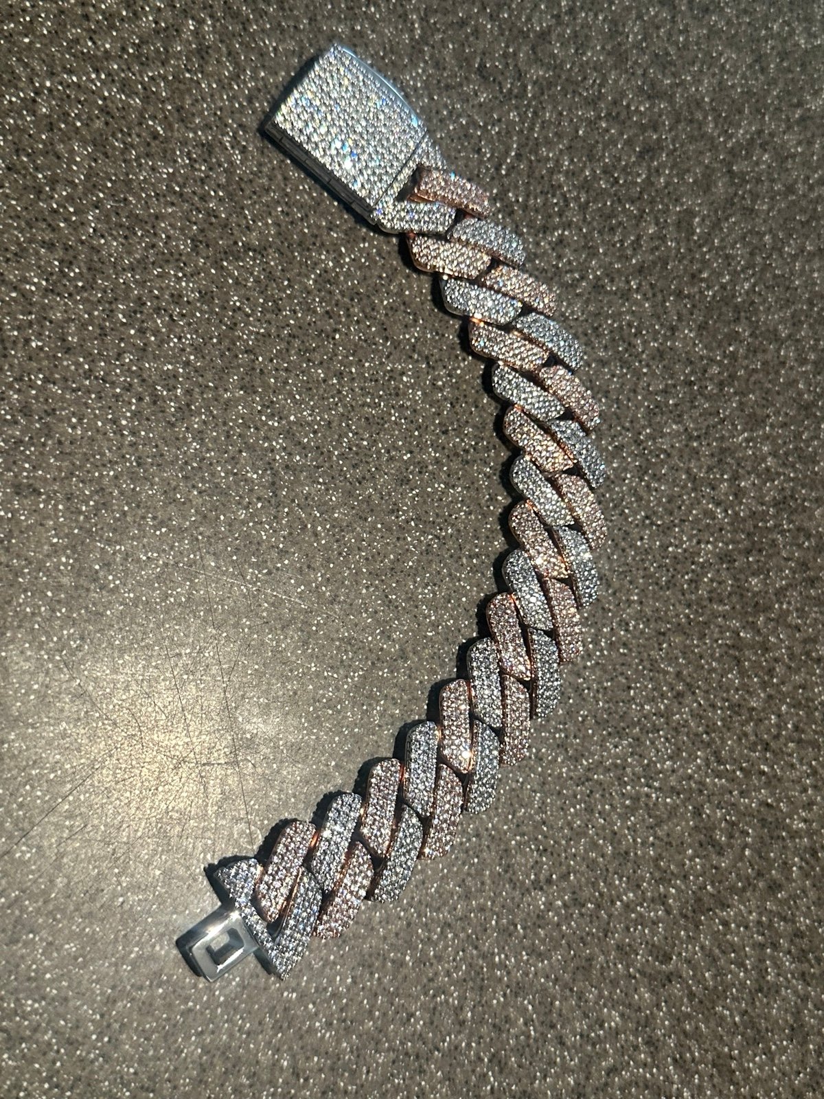Cuban Link BraceletRose Gold Two Tone Brand New Iced out No Fade No Tarnish
