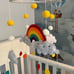 Handmade Felt Rainbow and cloud Nursery Mobile, Gender Neutral Crib Mobile, Baby