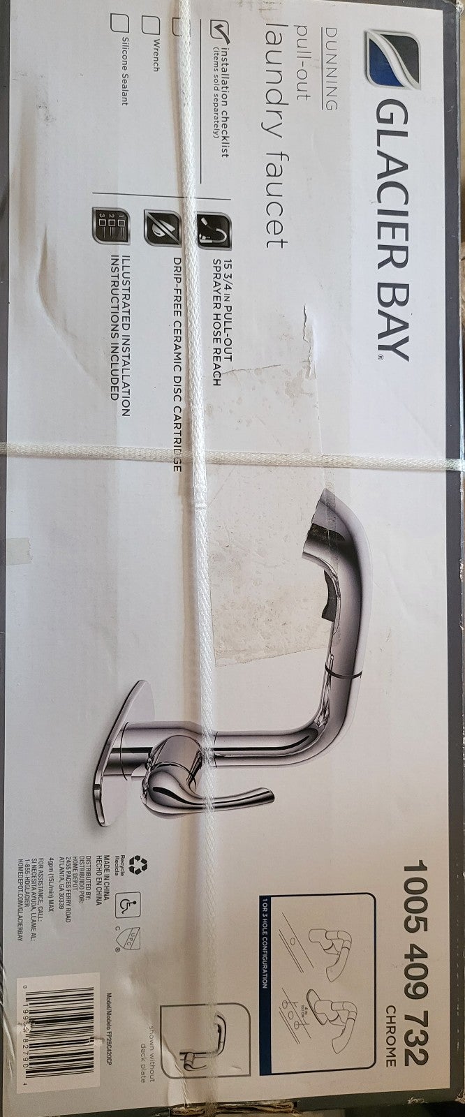 Glacier Bay Dunning Single-Handle Pull-Out Laundry Faucet with Dual Spray Functi