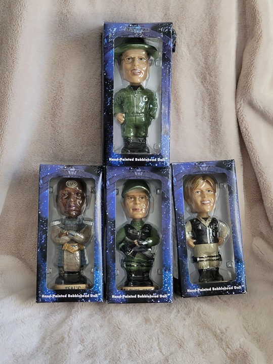 Stargate SG-1 Hand Painted Bobble Head Set Lot 4 #d to 1000 NEW