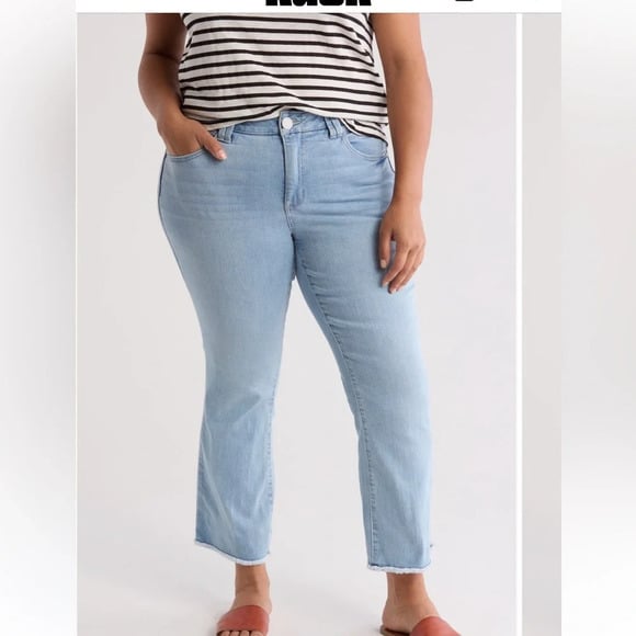 Democracy High Waist Raw Hem Crop Flare Jeans size 24 24W New with tags NWT
