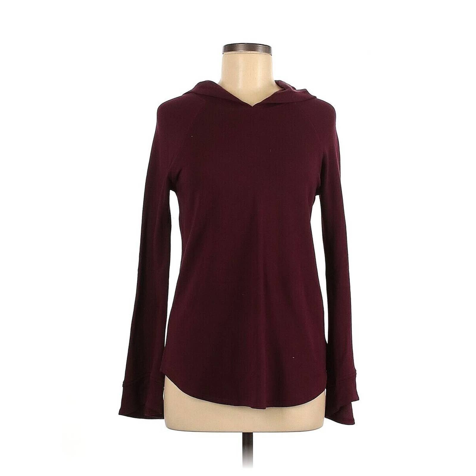 Fifteen Twenty Women Red Pullover Hoodie Size Medium Leather Trim