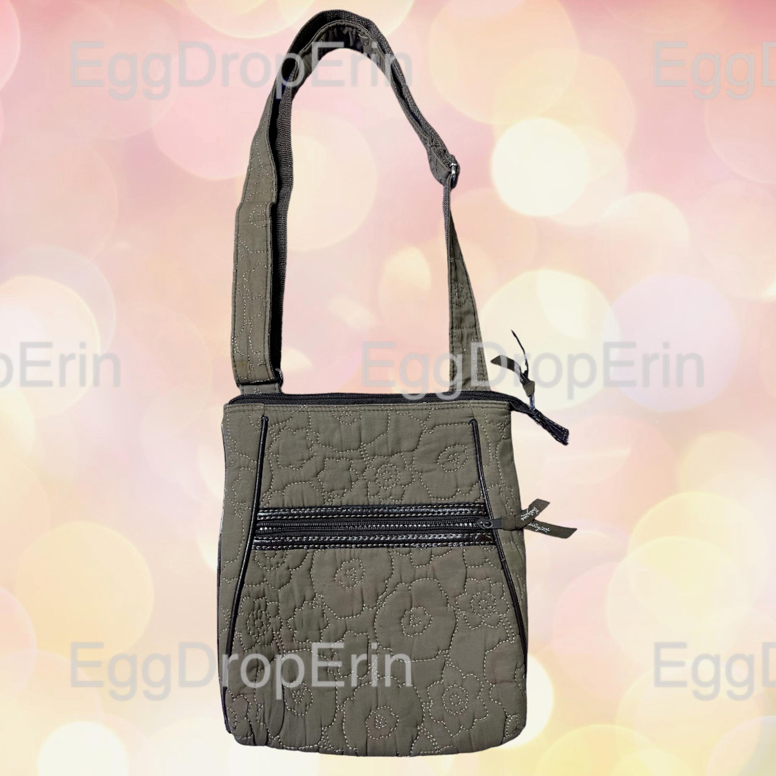 Thirty-One Quilted Floral Brown Adjustable Crossbody Bag Cocoa Espresso Color