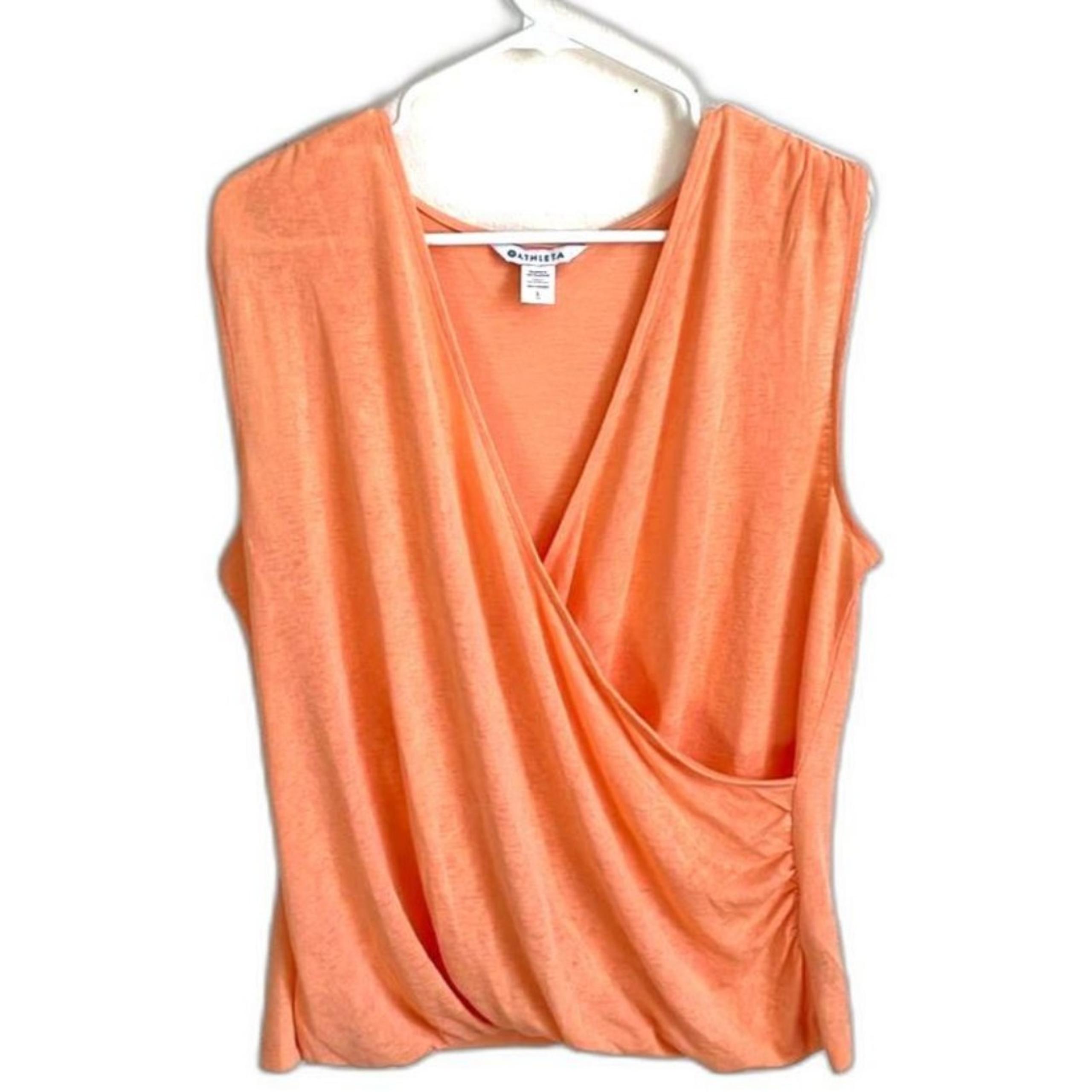 Athleta Breezy Wrap Orange Loose Tank Camisole Jersey Women's Large
