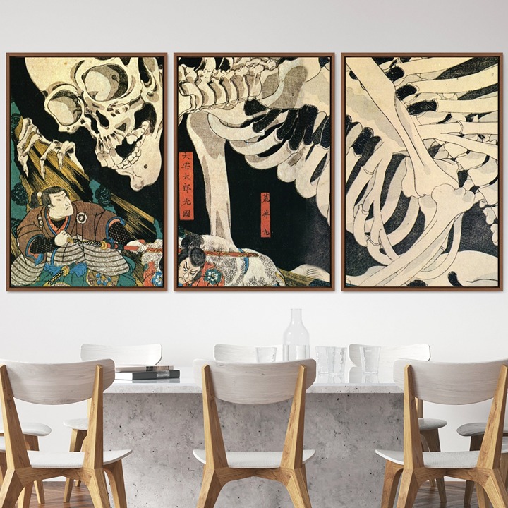 Witch & Skeleton Ukiyo-E by Utagawa Takiyasha Historic Cultural Illustrations La