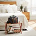 Foldable Wood & Metal ottoman Rack Tan/ Brown - Hearth & Hand™ with Magnolia