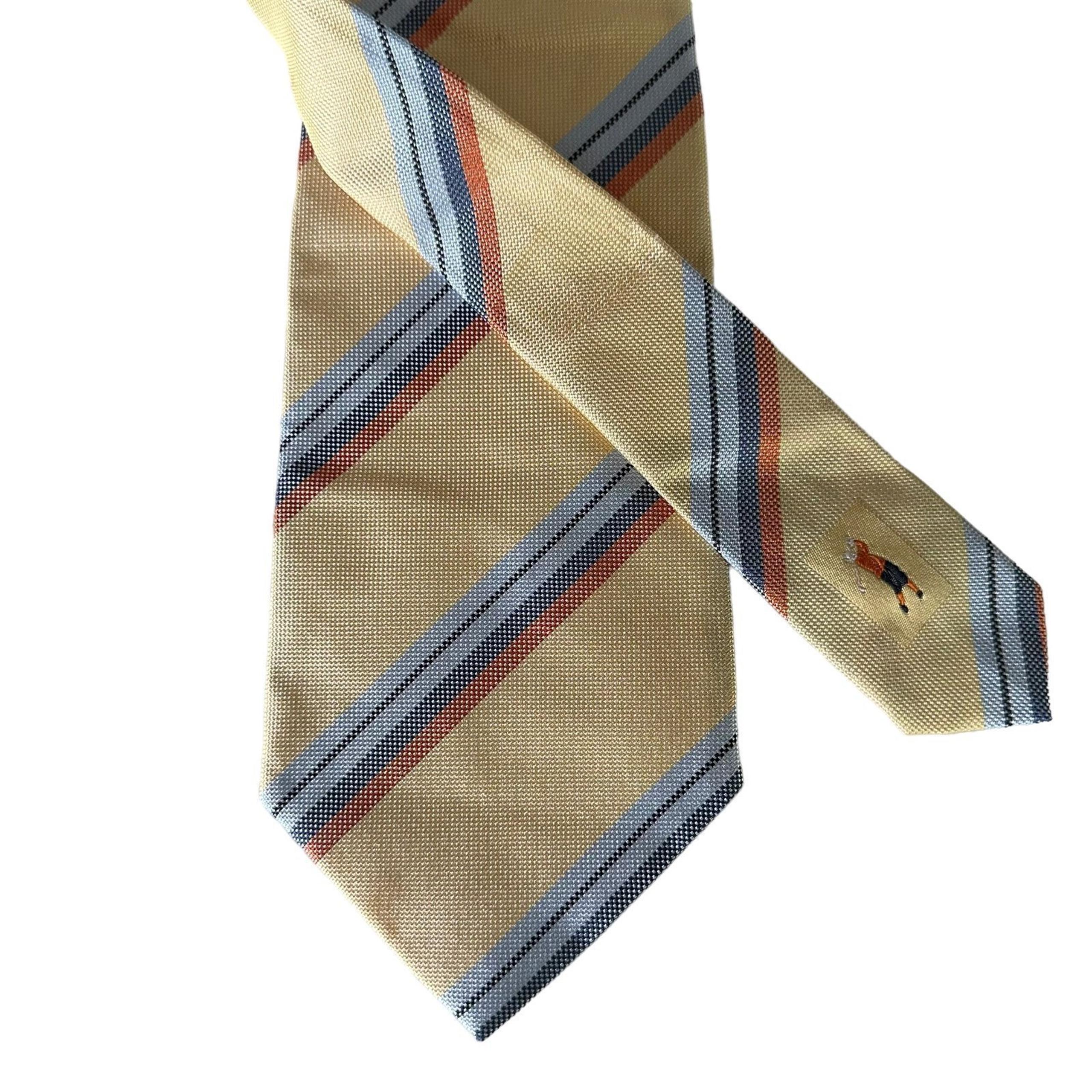 Bobby Jones Collection Men Necktie Yellow Blue Striped Golf Multicolor Tie