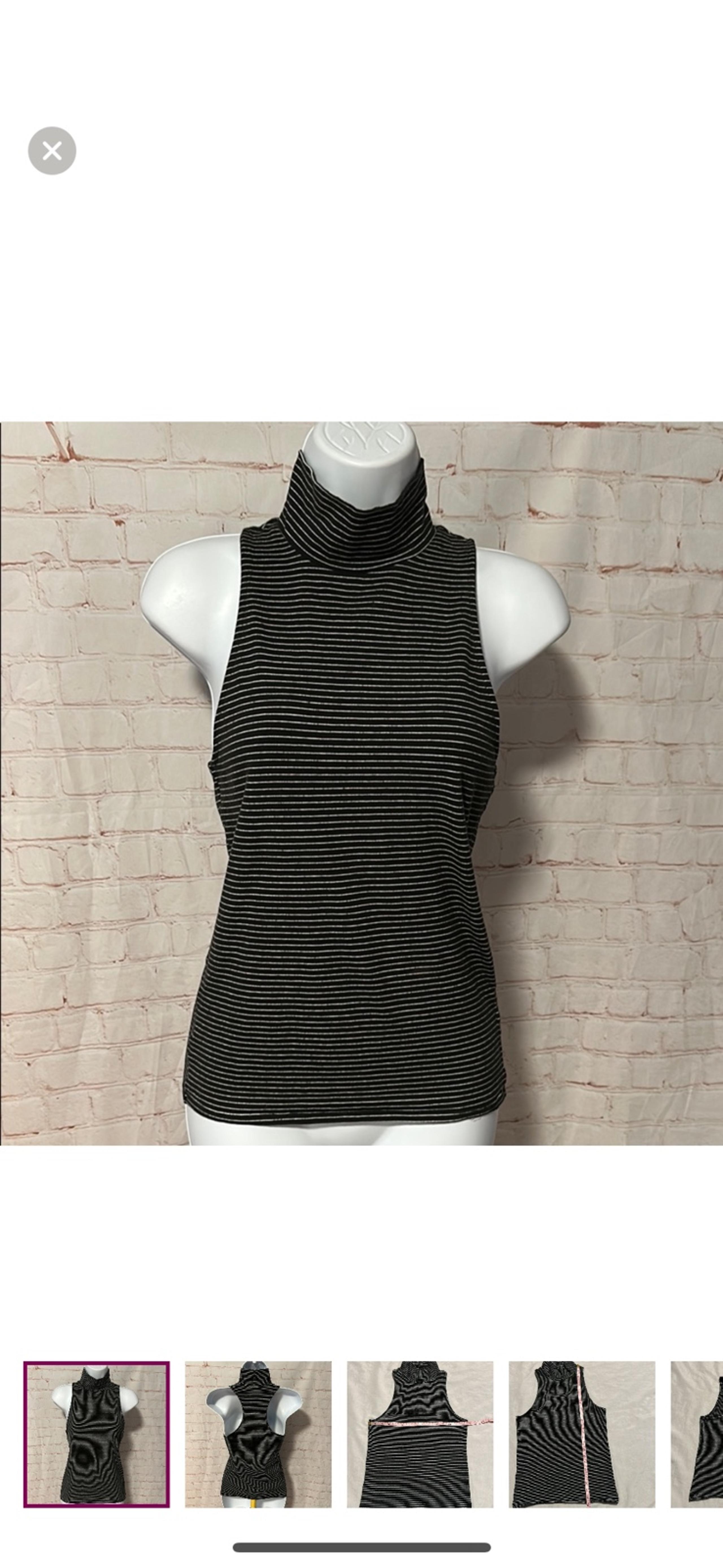 Victoria’s Secret Striped Racerback Movk Turtleneck Sz S