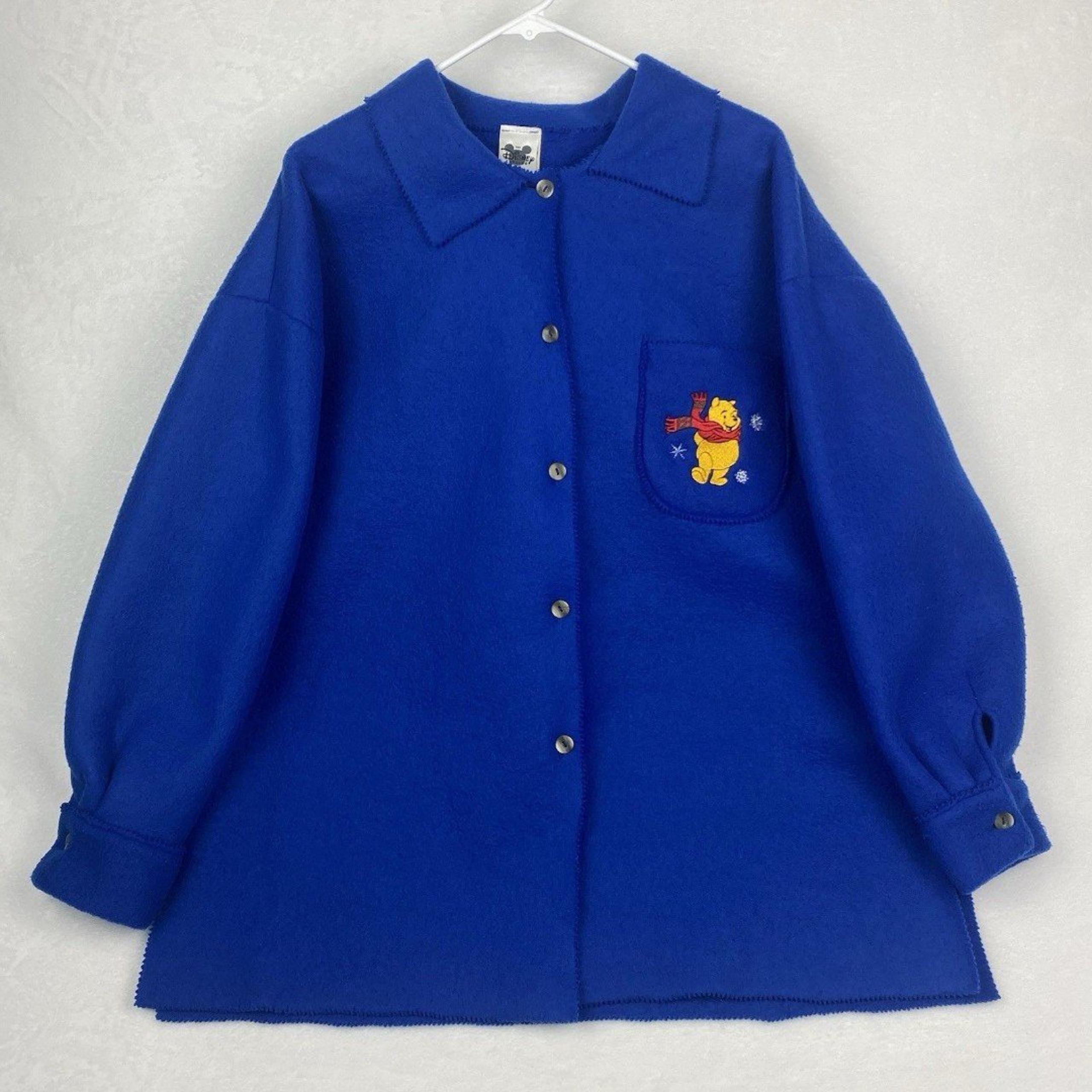 Vintage Disney Winnie the Pooh Christmas Cardigan Sweater Womens XL Blue