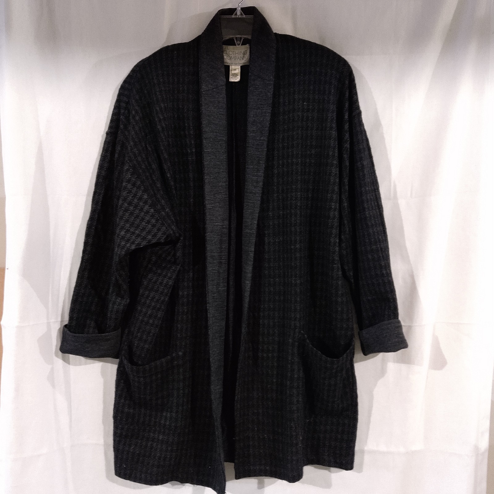 JL Clothing Company 2 PC Black Grey Wool Houndstooth Light Weight Suit Separates