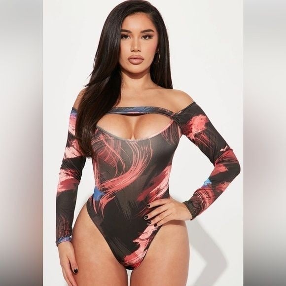 Too Hot To Handle Me Bodysuit - Black/combo Size L REEFNB