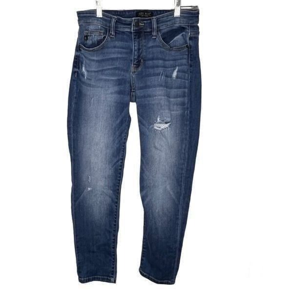 Judy Blue Skinny Fit Distressed Light Blue Women Bodycon Jeans Sz 5/27