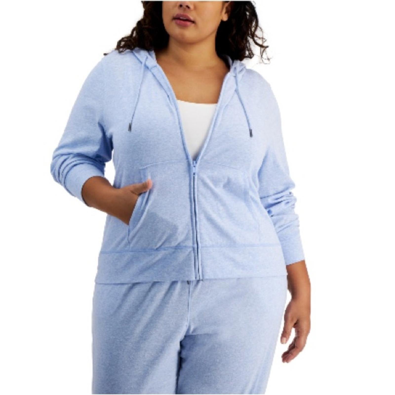 ID Ideology Retro Recycled Full Zip Jacket Heather Blue Plus Size 4X New w/Tag