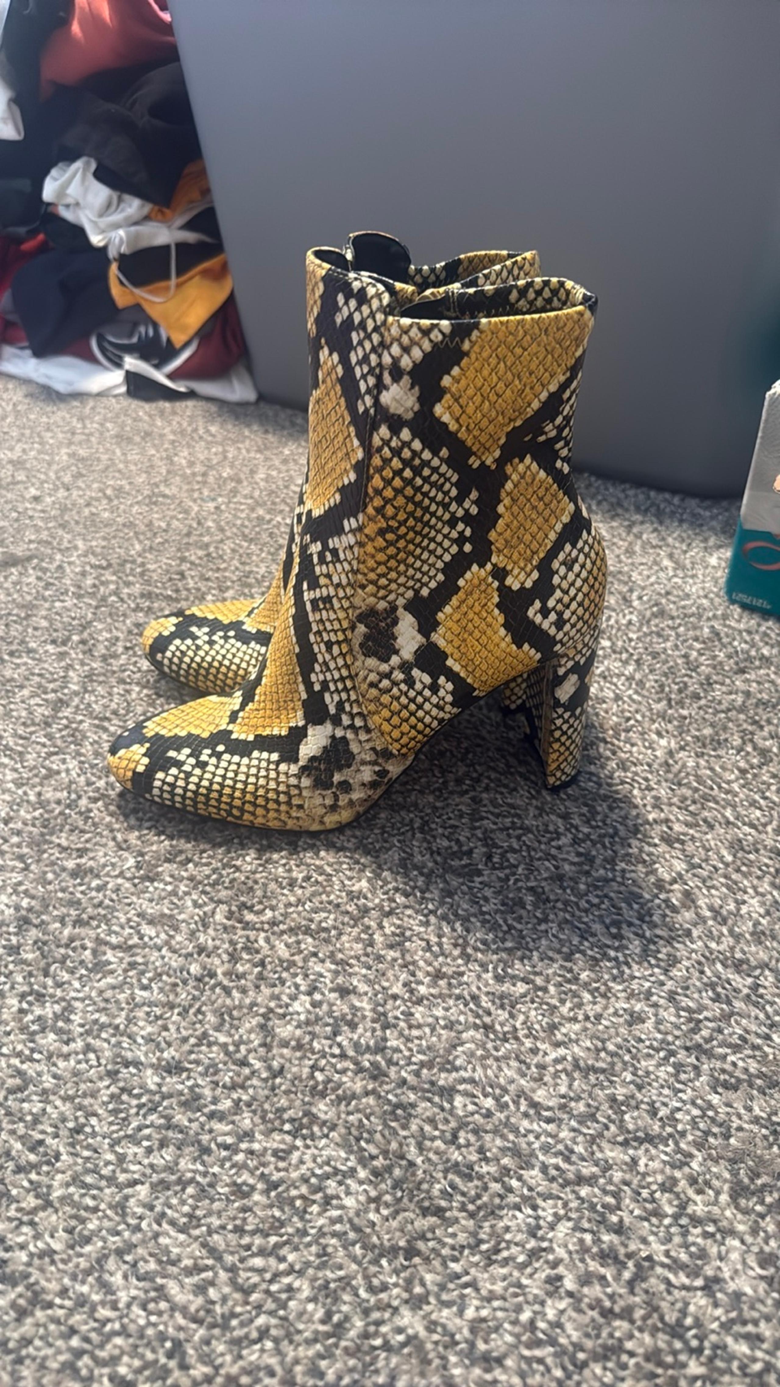 Snake Skin Print Boots