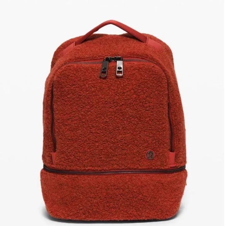 Lululemon City Adventurer red sherpa backpack