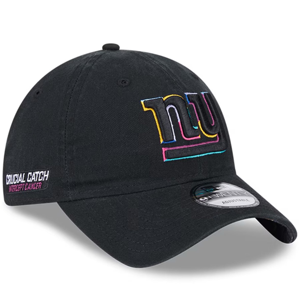 New York Giants New Era 2024 NFL Crucial Catch 9TWENTY Adjustable Hat - Black