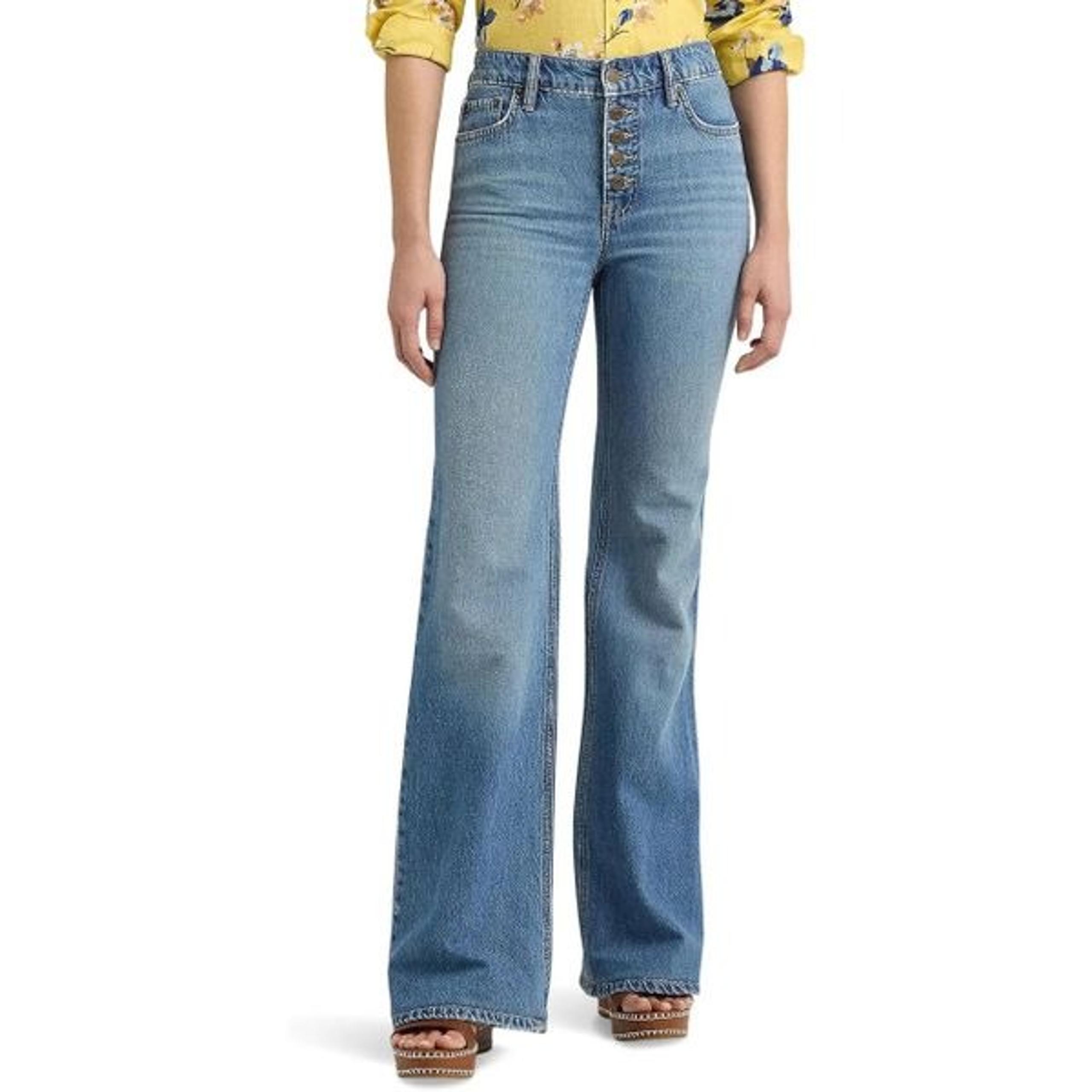 Lauren Ralph Lauren NWT High-Rise Flare Jeans in Mirabeau Blue Wash Size 12