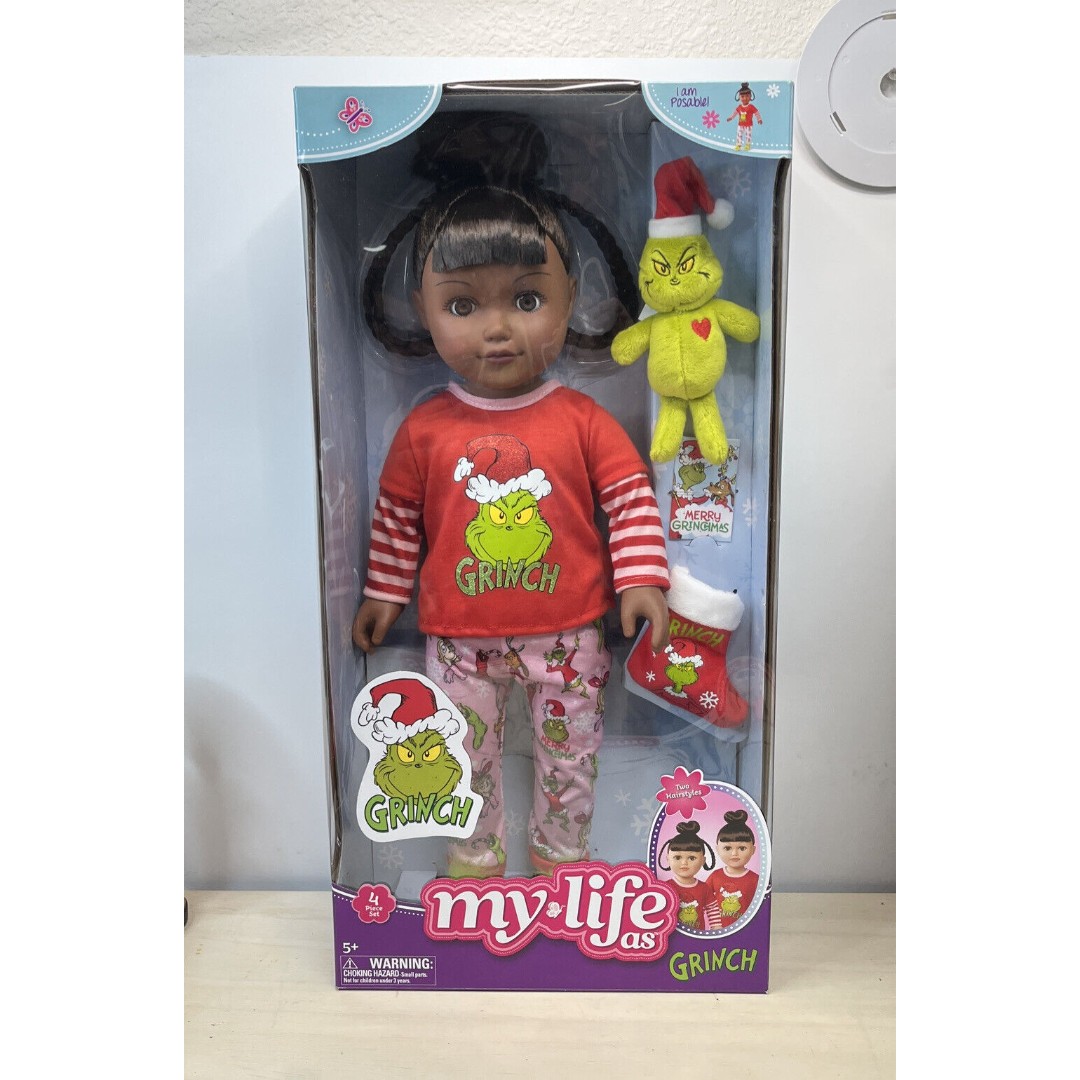 My Life as Grinch 18” Brunette Doll Plush Christmas Stocking Cindy Lou Who - NEW