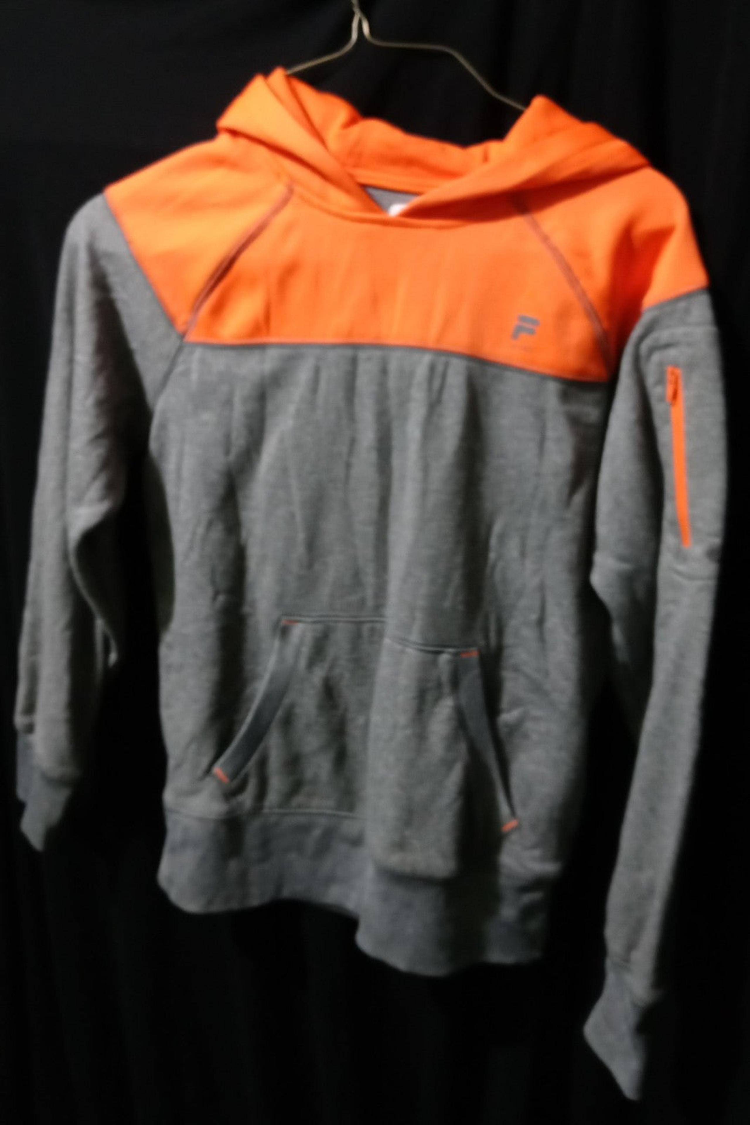 Fila Sport Boys size medium grey and orange hooded athletic sweatshirt