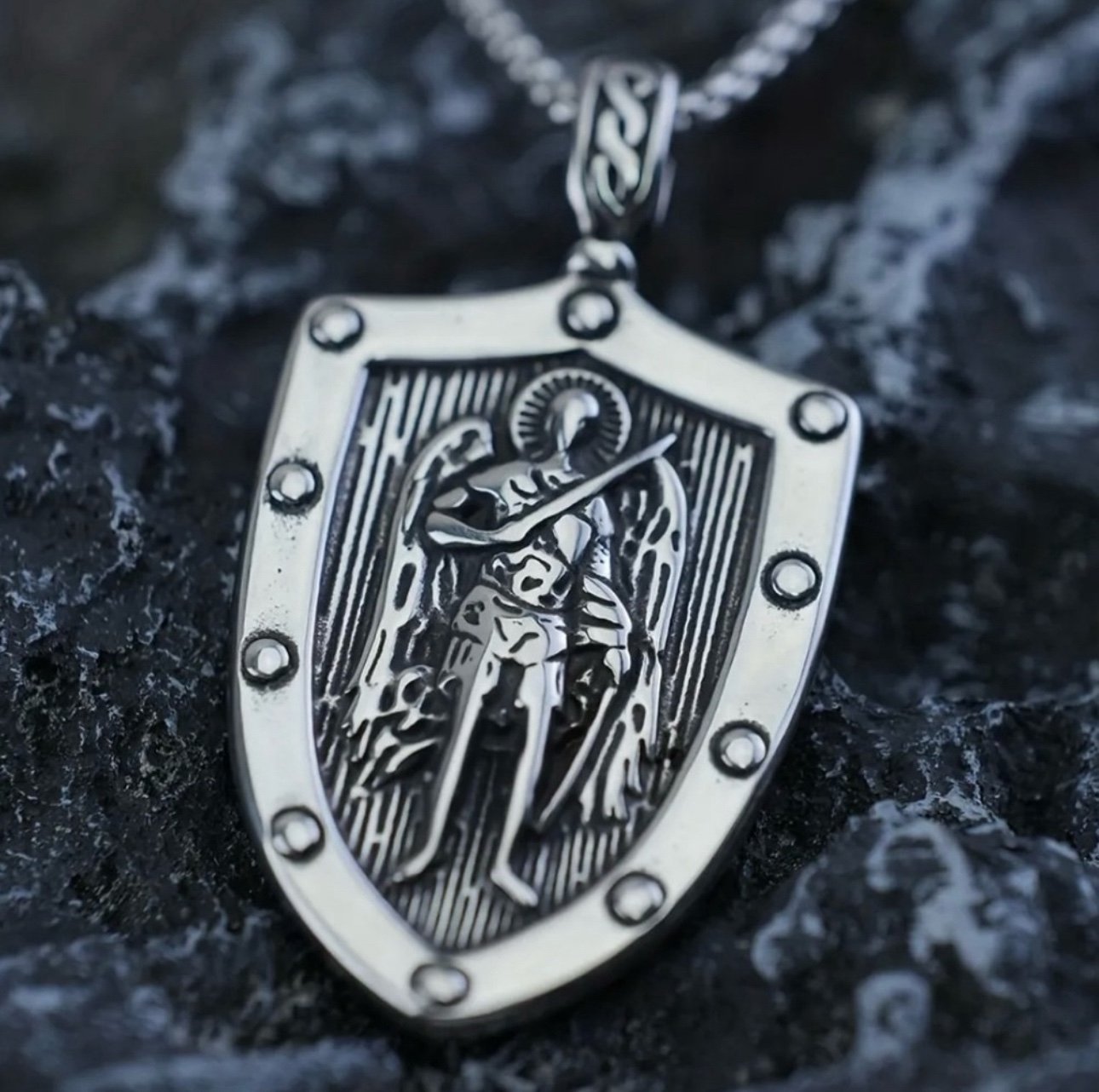 Archangel Michael Shield Saint Religious Holy Catholic Protection Medal Necklace