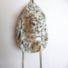Pottery Barn teen Faux Fur Snow Leopard Backpack