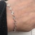 Vintage Sterling Diamond Cut Silver Evil eye design Anklet Bracelet