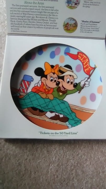 Disney Vintage Collectible plate w/C.O.A in original box #1,105 out of 10,000