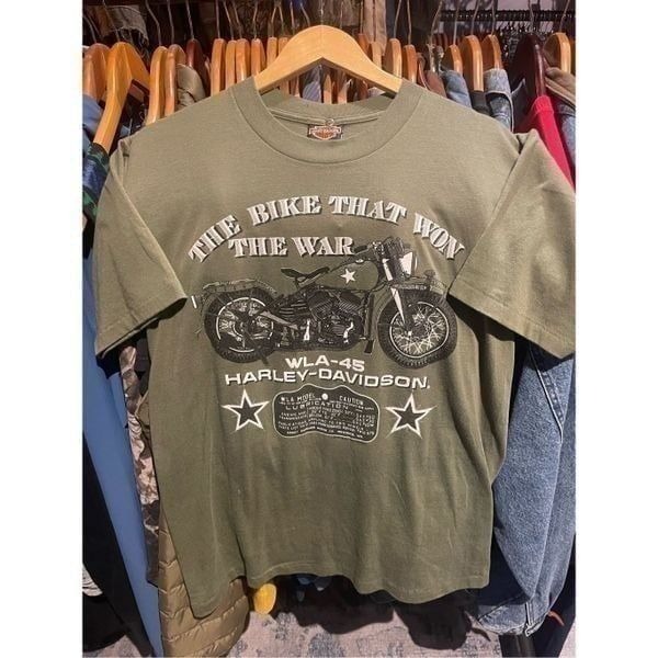 Vintage 1991 Harley Davidson Shirt Bike That Won The War Merced CA Large