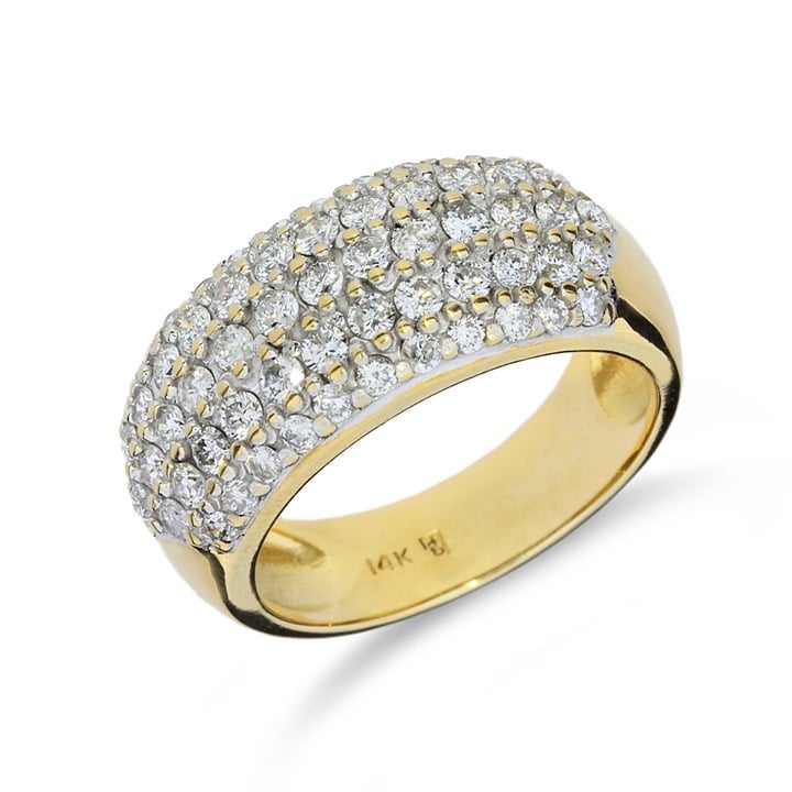 14K Yellow Gold 1.28ctw Natural Diamond Pave Band GR-2791