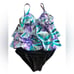Miraclesuit Sheridan One Piece Swimsuit Sz. 12 Tiered Ruffles Take 10 Pounds Off
