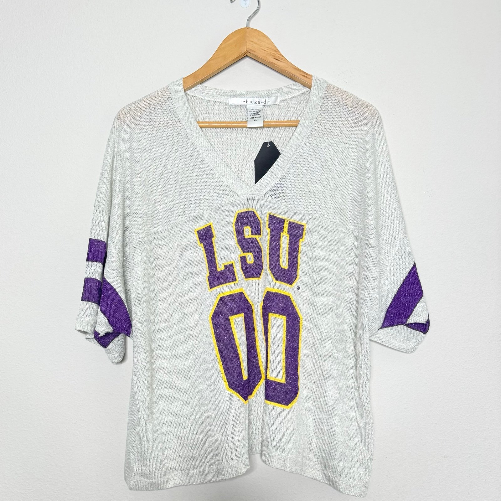 Louisiana State University LSU Cropped Knit Jersey Size XL Chicka-D